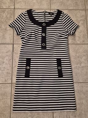 knee length dresses for ladies Zimmermann Memento Utility Mini Dress | Stripe/Off White | Size 2 main image 1